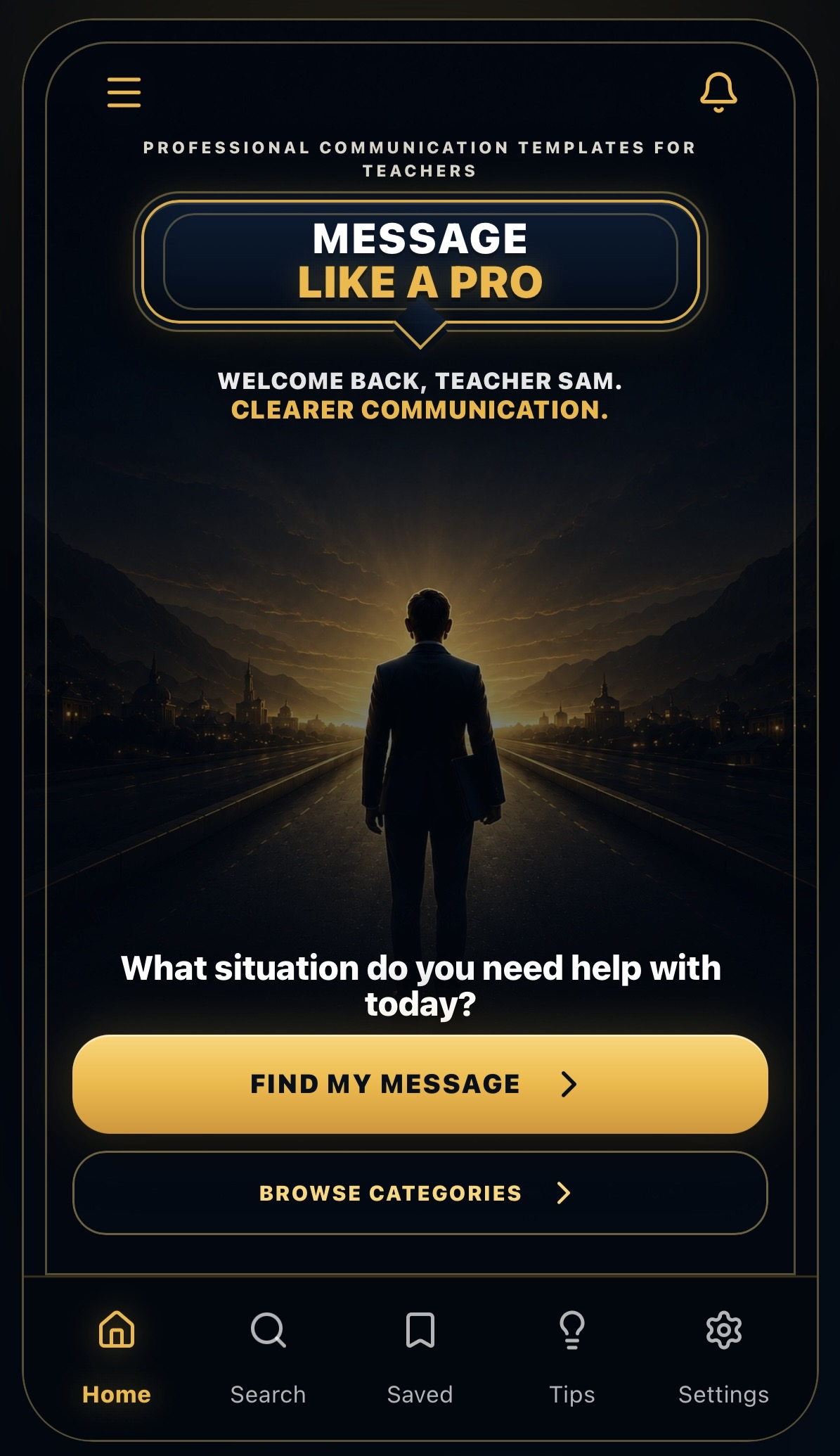 MLAP app welcome screen